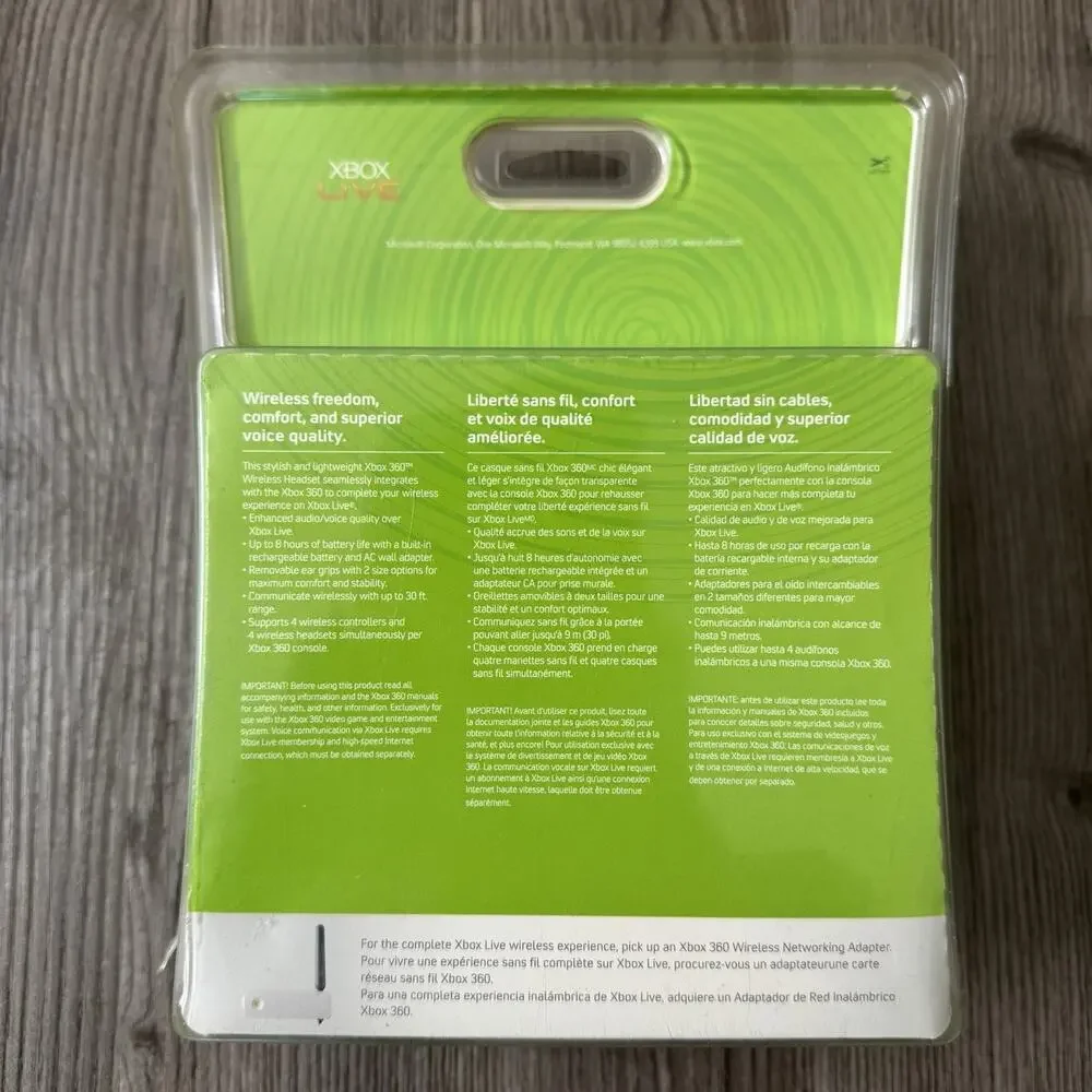Microsoft Xbox 360 Wireless Headset B4E-0004 Factory Sealed